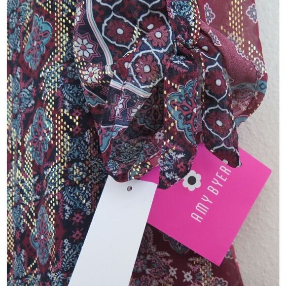 Amy Byer 2207Q7T Girl's Sz 16 Multicolor Harvest HMC Knee Length Dress $58+ - Picture 4 of 12